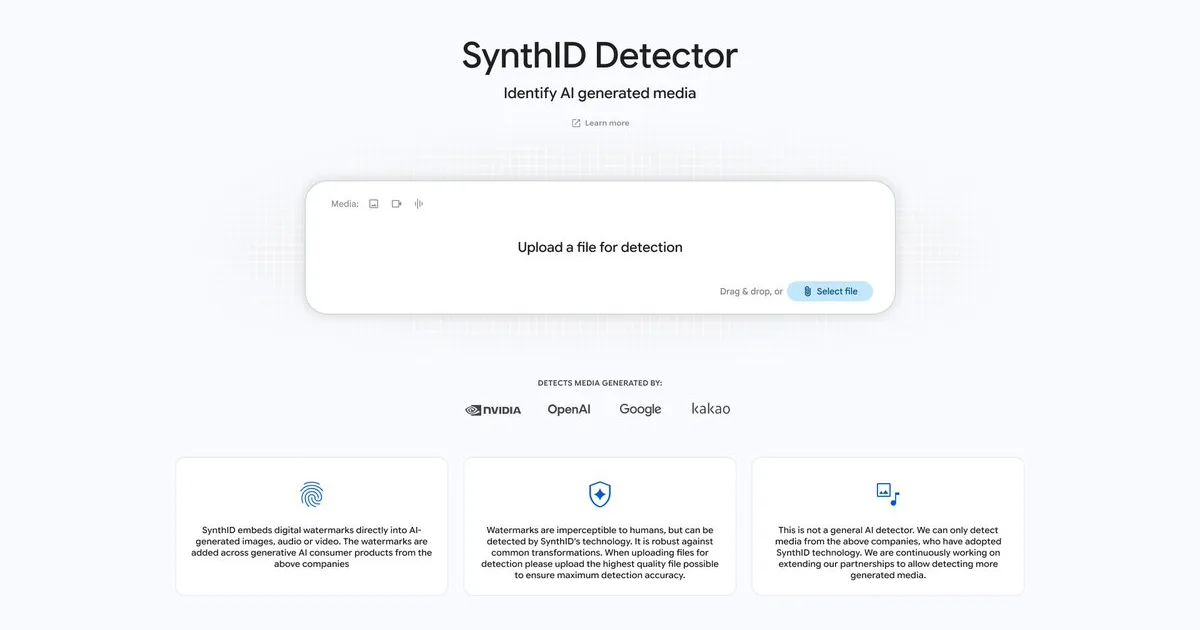 SynthID Detector preview